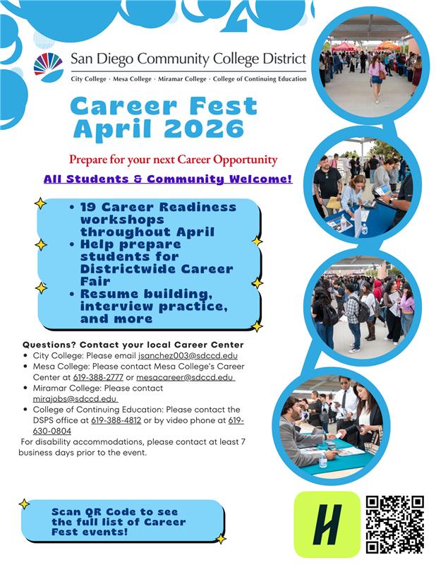 SDCCD Districtwide Career Fest 2026 Flyer