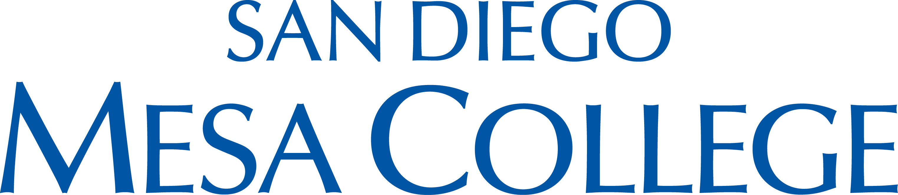 mesa stacked primary color logo with words san diego mesa college
