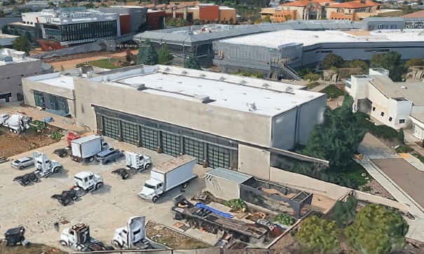 A birds eye view rendering of the W building where the diesel tech roll up doors project will be taking place